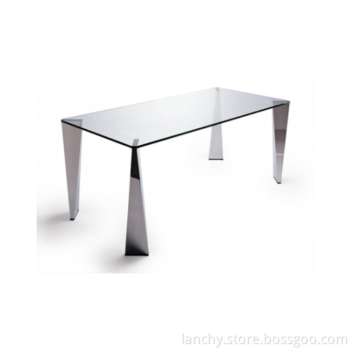 Glass Top Dining Table with Stainless Steel Leg (DT-SJ180)